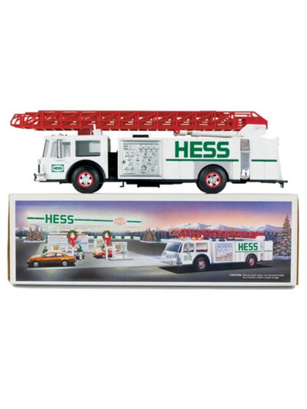 Hess Fire Truck Bank 1989 Red Ladder 18 Wheel Diecast Collector Toy NIB